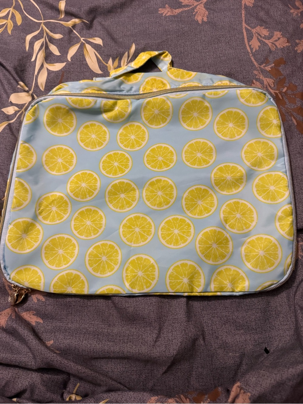 Lemon Print Travel Organizer Bag - Yellow